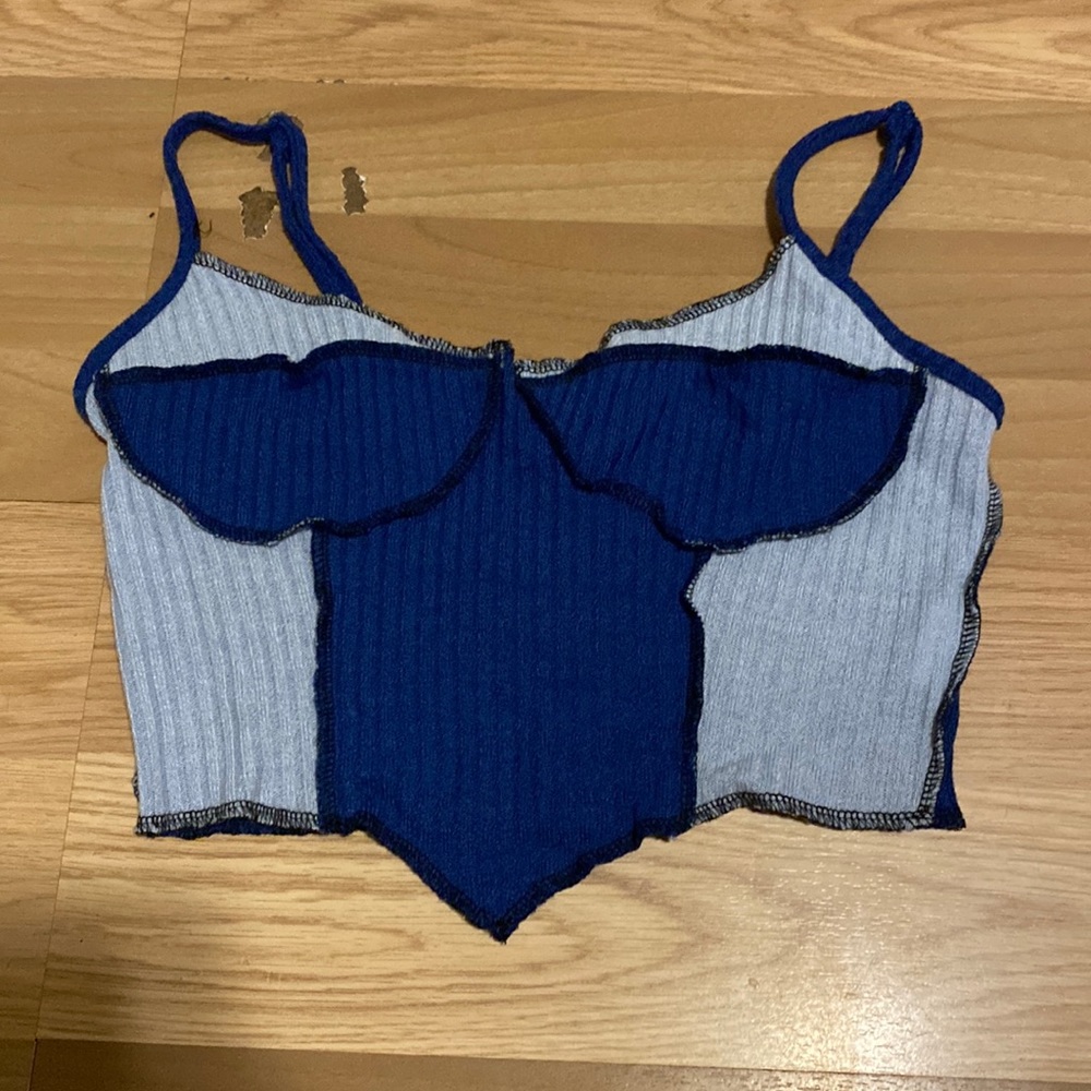 dark blue n light blue cropped tank top